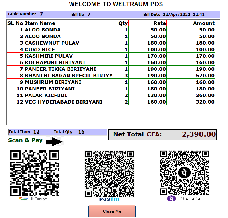 Weltraum POS Customer Display Screen